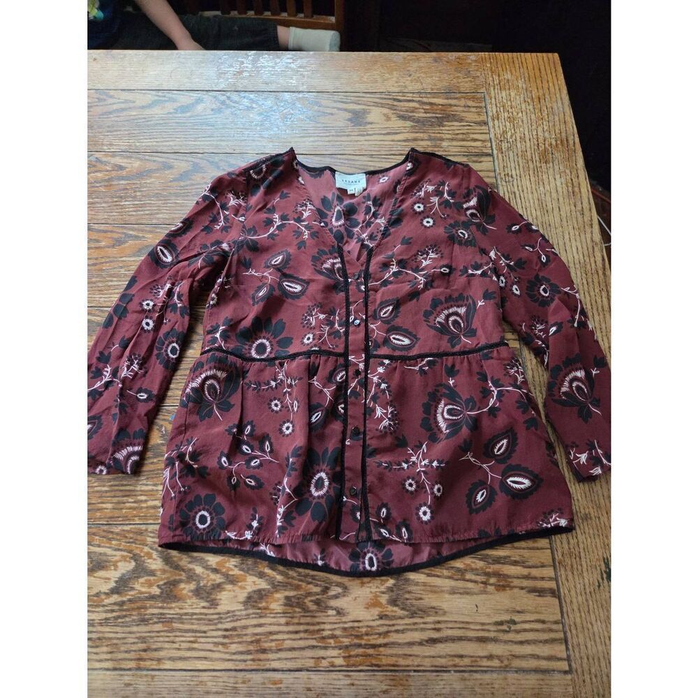 SΓ©zane Silk LeonaβFloral Blouse Size 34/US 2